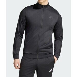 adidas men Essentials Warm-Up 3-Stripes Track Jacket. Black Size Large - NEW